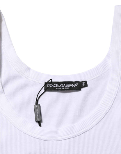 Dolce & Gabbana White Sleeveless Round Neck Tank Top T-shirt