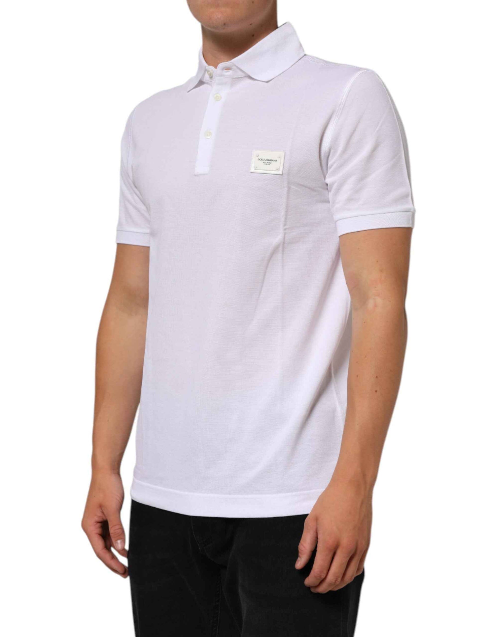 Dolce & Gabbana White Collared Short Sleeves Polo Men T-shirt
