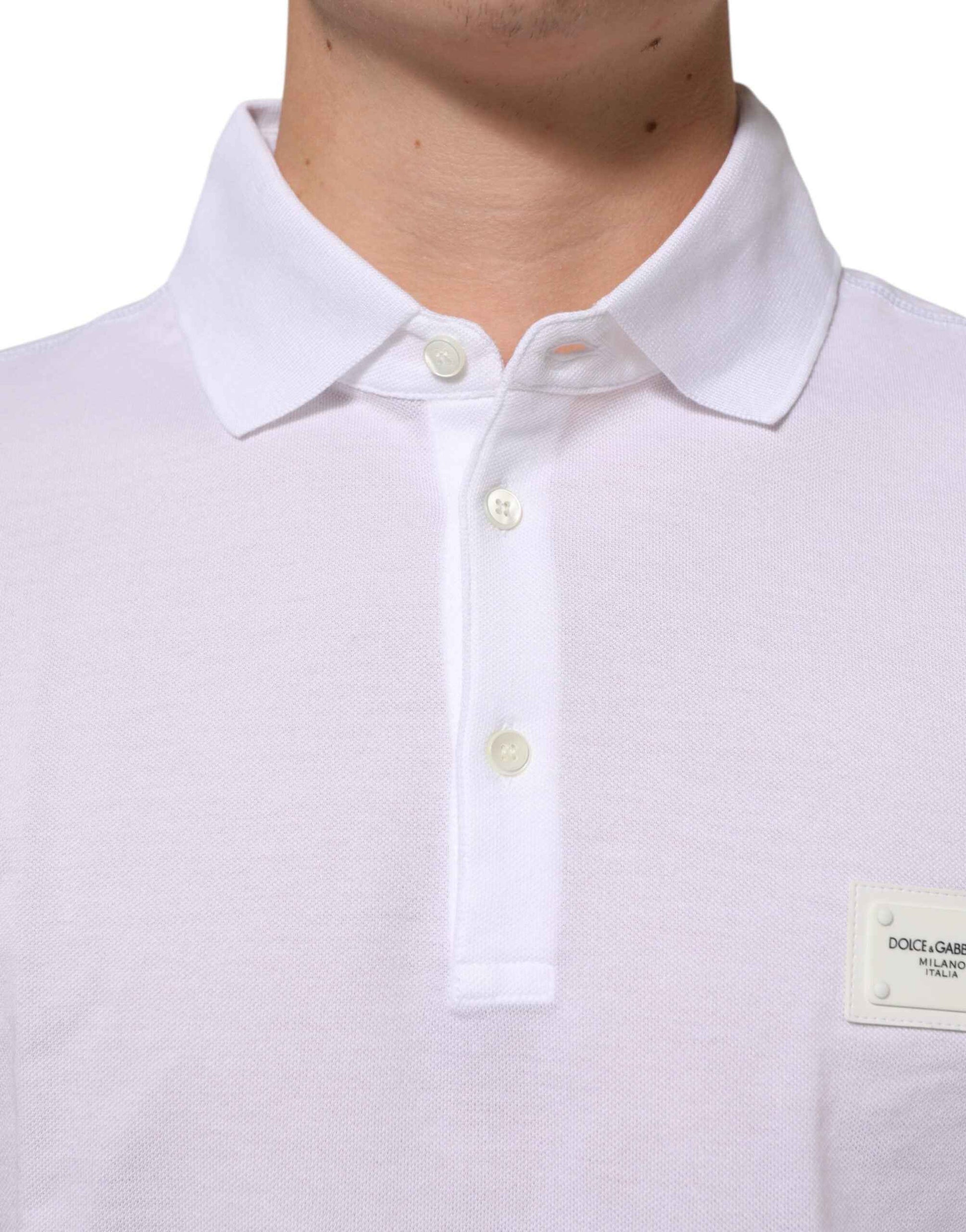 Dolce & Gabbana White Collared Short Sleeves Polo Men T-shirt