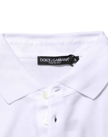 Dolce & Gabbana White Collared Short Sleeves Polo Men T-shirt