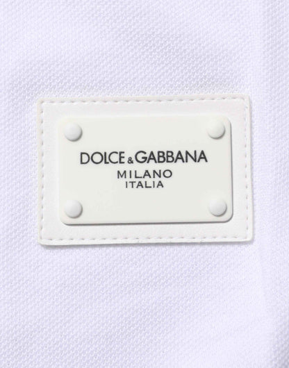 Dolce & Gabbana White Collared Short Sleeves Polo Men T-shirt