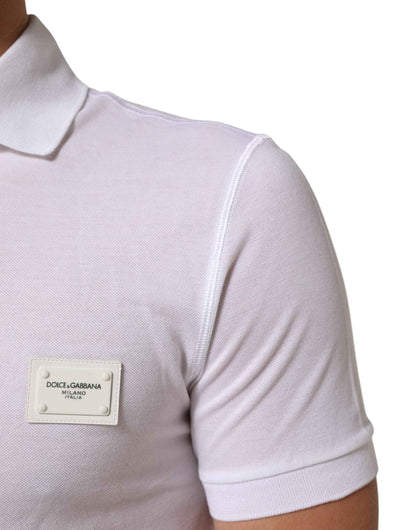 Dolce & Gabbana White Collared Short Sleeves Polo T-shirt