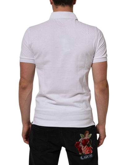 Dolce & Gabbana White Collared Short Sleeves Polo Men T-shirt