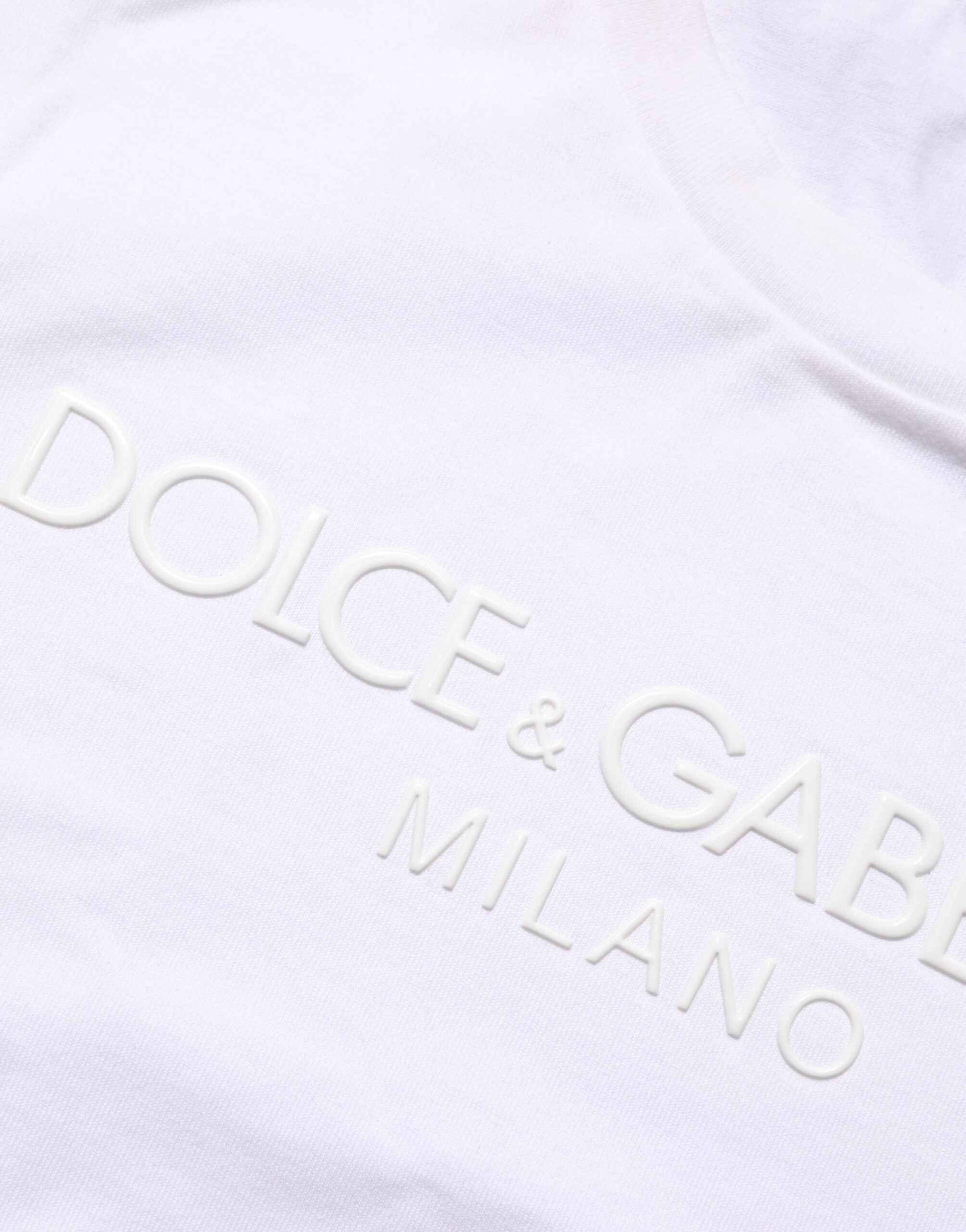 Dolce & Gabbana White Cotton Crew Neck Short Sleeves T-shirt
