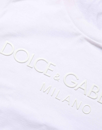 Dolce & Gabbana White Cotton Crew Neck Short Sleeves T-shirt
