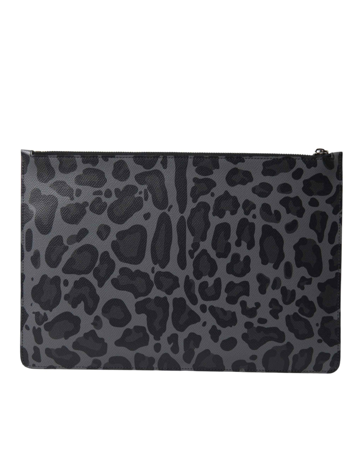 Dolce & Gabbana Multicolor Leopard Jacquard Logo Plaque Document Briefcase Bag