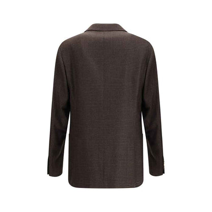 Brunello Cucinelli Prince of Wales Wool Blazer