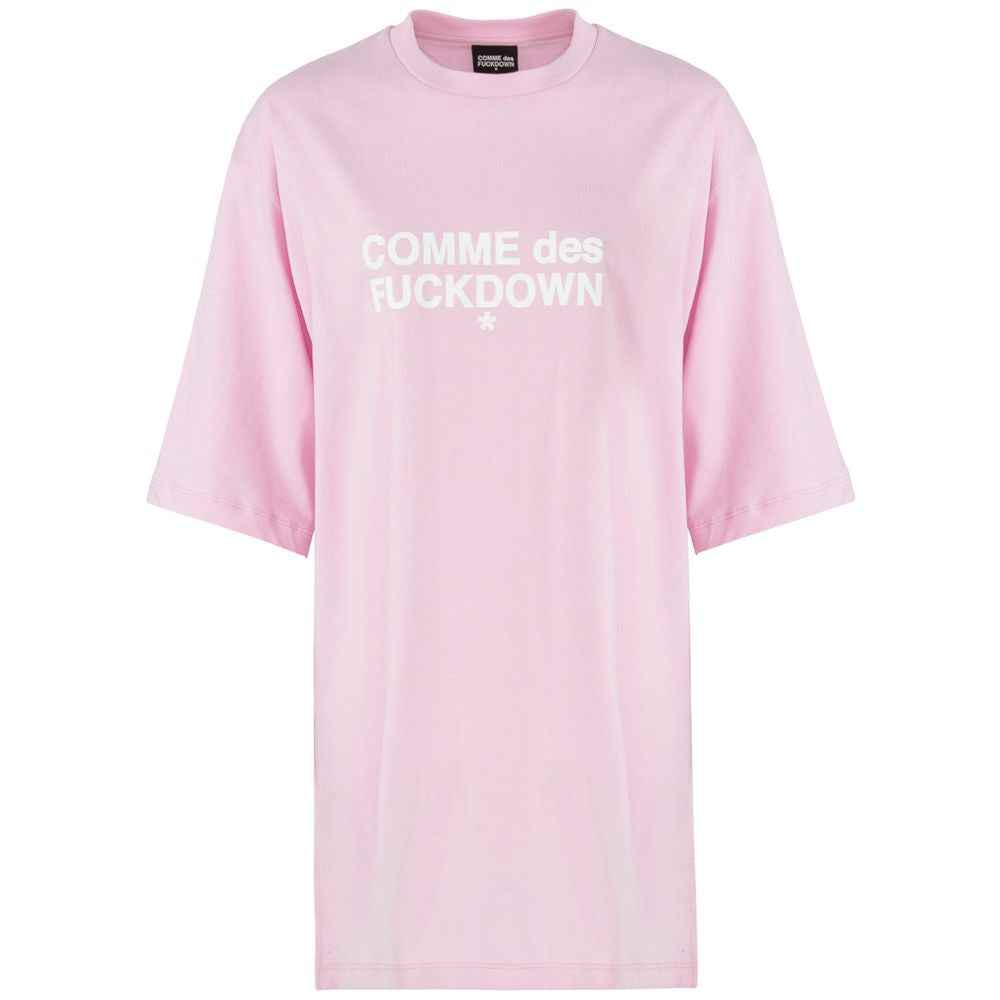 Comme Des Fuckdown Roze Katoenen Tshirt Jurk Met Logo