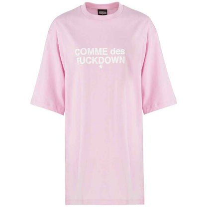 Comme Des Fuckdown Roze Katoenen Tshirt Jurk Met Logo
