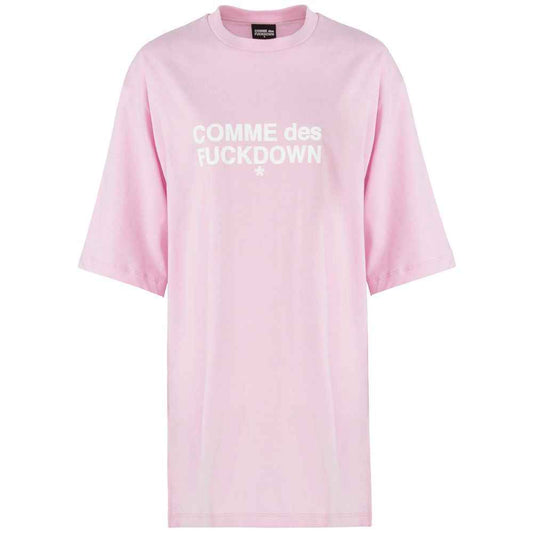 Comme Des Fuckdown Roze Katoenen Tshirt Jurk Met Logo