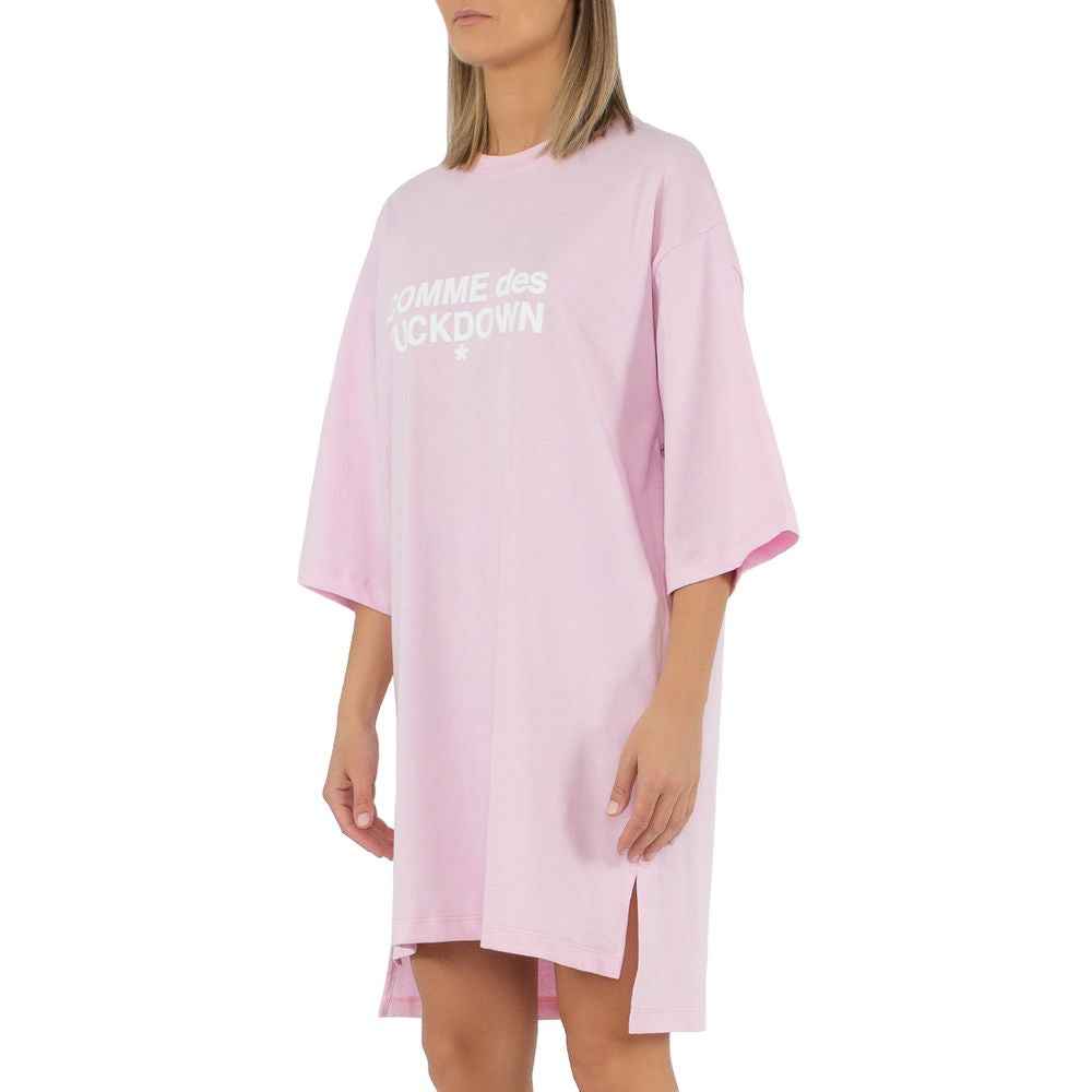 Comme Des Fuckdown Roze Katoenen Tshirt Jurk Met Logo