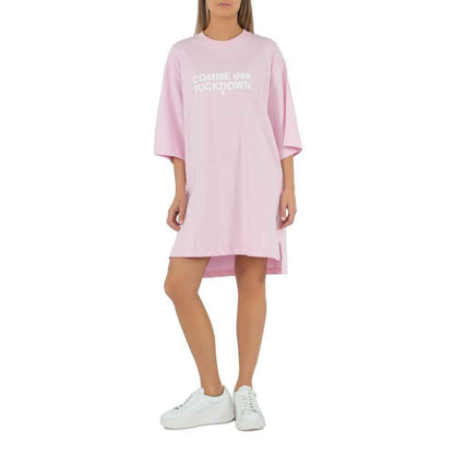 Comme Des Fuckdown Roze Katoenen Tshirt Jurk Met Logo