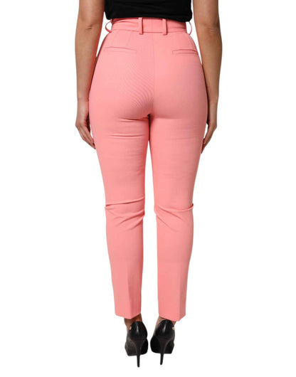Dolce & Gabbana Roze Hoge Taille Broek Met Taperende Pijpen