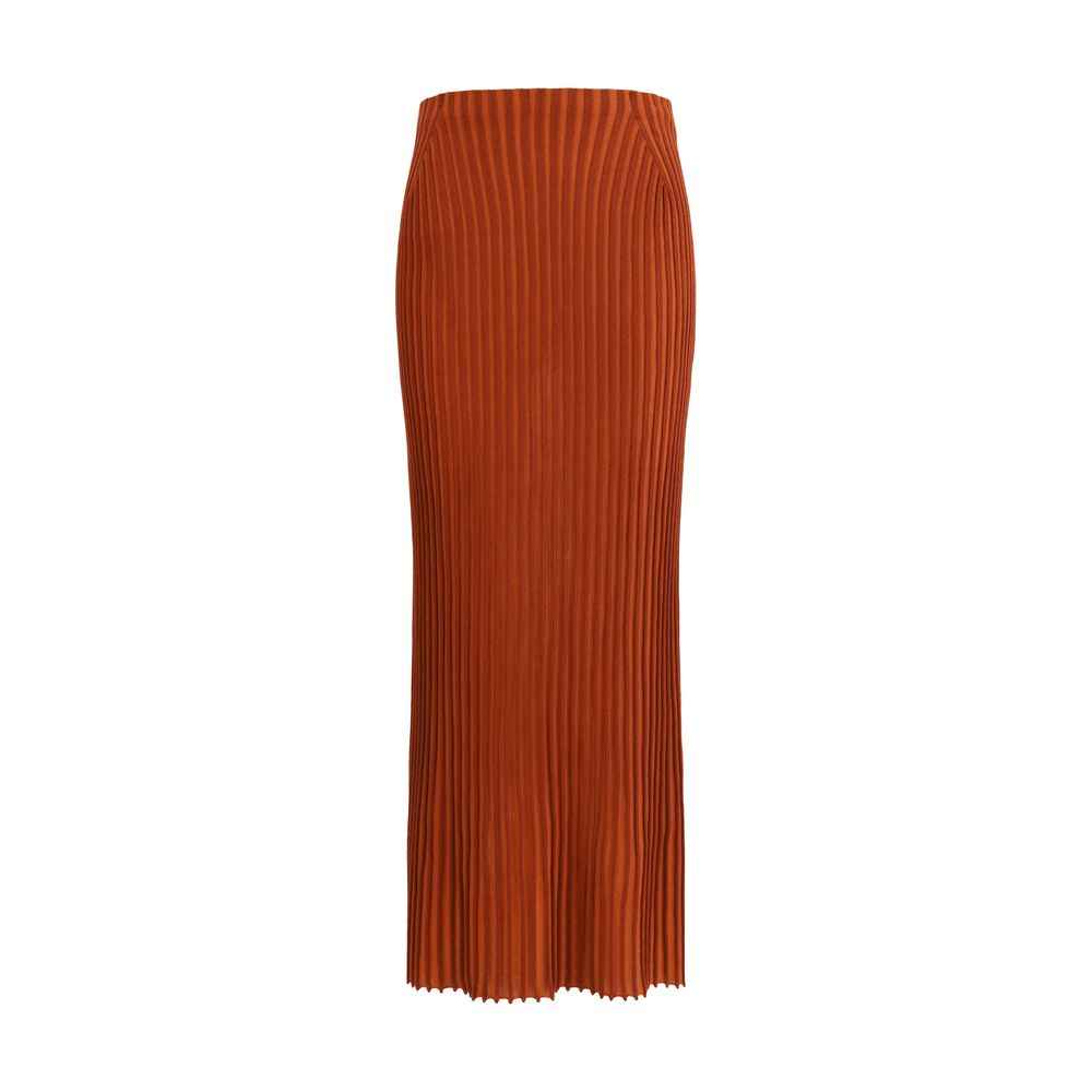 Gabriela Hearst Lange Gebreide Rok 100% Merinowol Ribbelrok