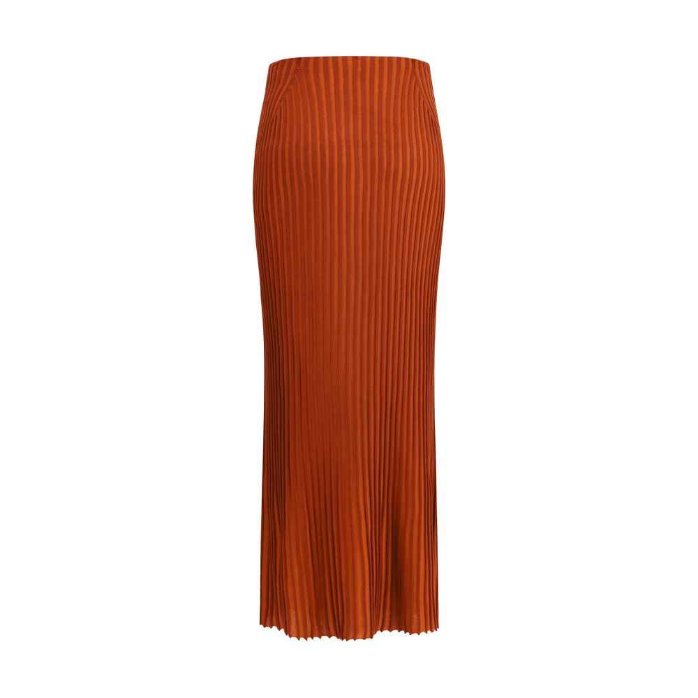 Gabriela Hearst Lange Gebreide Rok 100% Merinowol Ribbelrok
