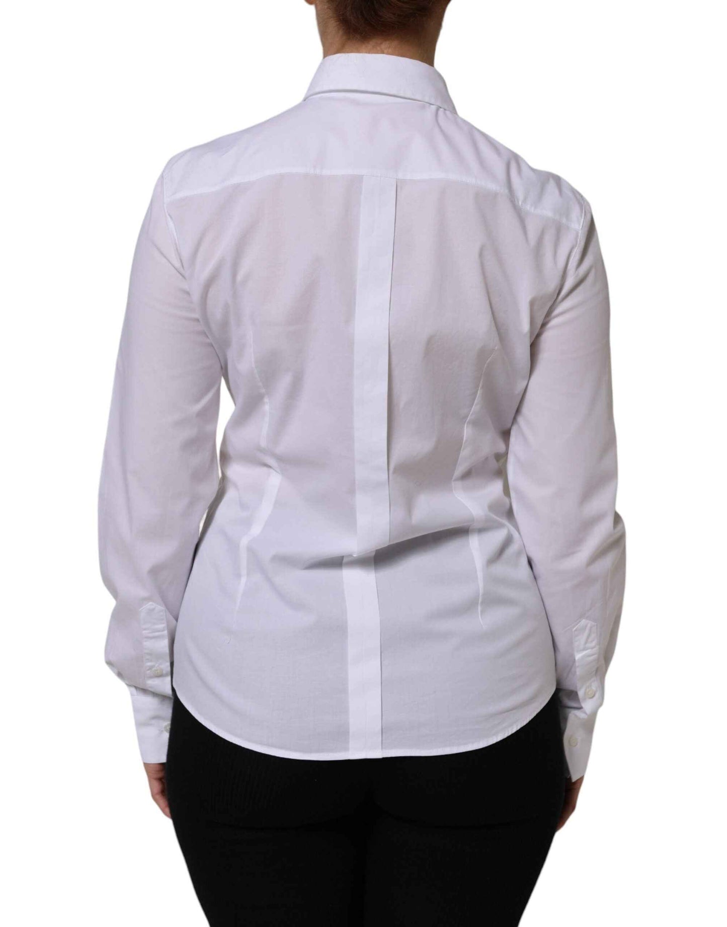 Dolce & Gabbana White Cotton Collared Dress Formal Shirt  Top