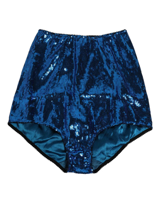Dolce & Gabbana Blauw Sequin High Waist Girdle Ondergoed