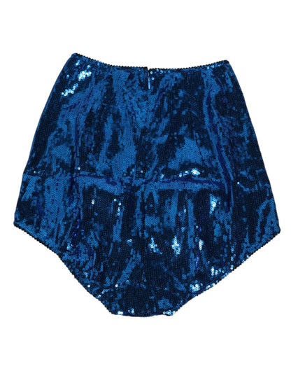 Dolce & Gabbana Blauw Sequin High Waist Girdle Ondergoed
