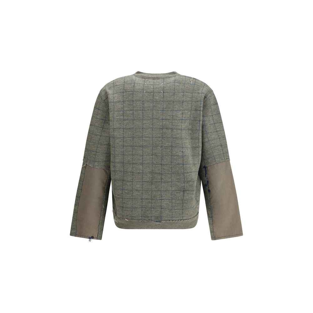 Maison Margiela V-neck Trui Met Gridpatroon Zacht Gebreid