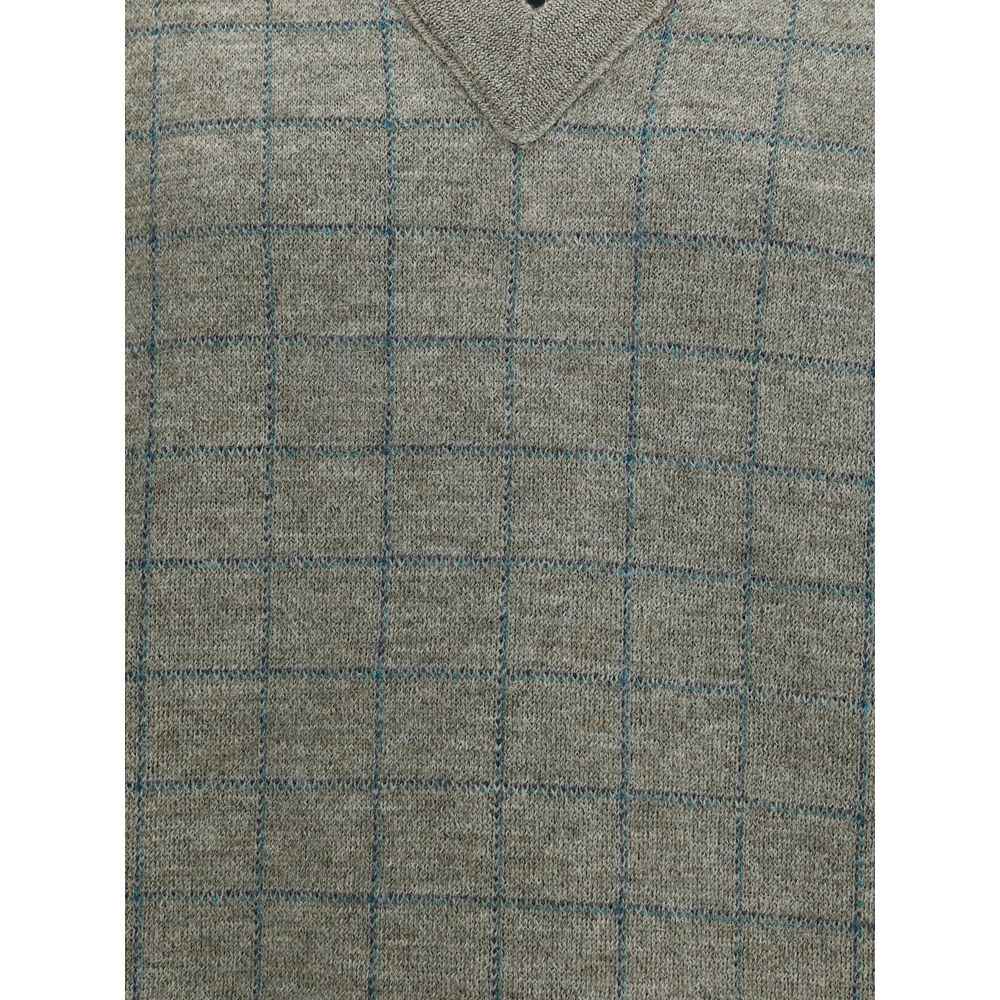 Maison Margiela V-neck Trui Met Gridpatroon Zacht Gebreid
