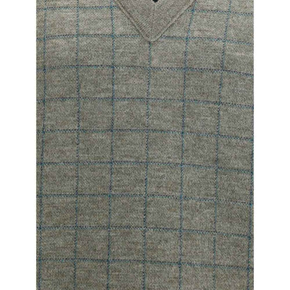 Maison Margiela V-neck Trui Met Gridpatroon Zacht Gebreid