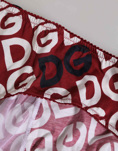 Dolce & Gabbana Bordeaux DG Logo Slip Bottom Brief Underwear