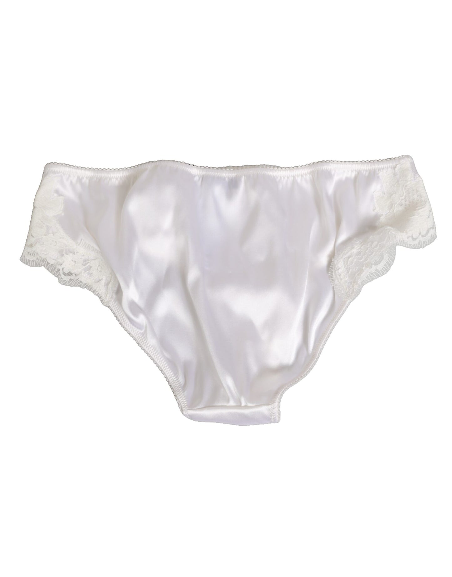 Dolce & Gabbana Slip Zijde Satijn Bloemenkant Wit Lingerie