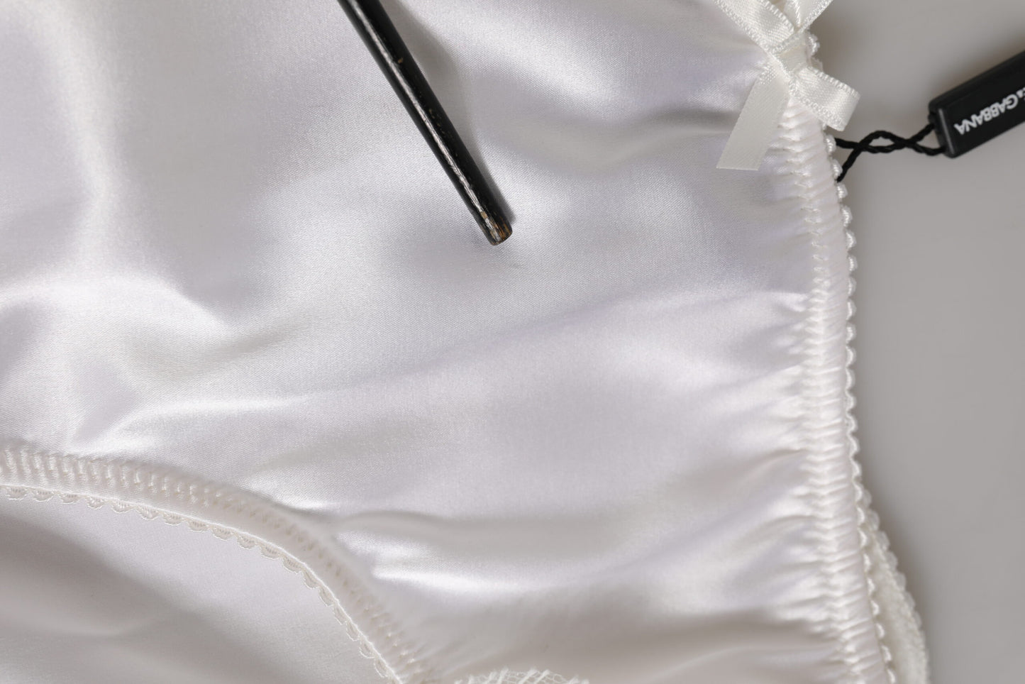 Dolce & Gabbana Slip Zijde Satijn Bloemenkant Wit Lingerie