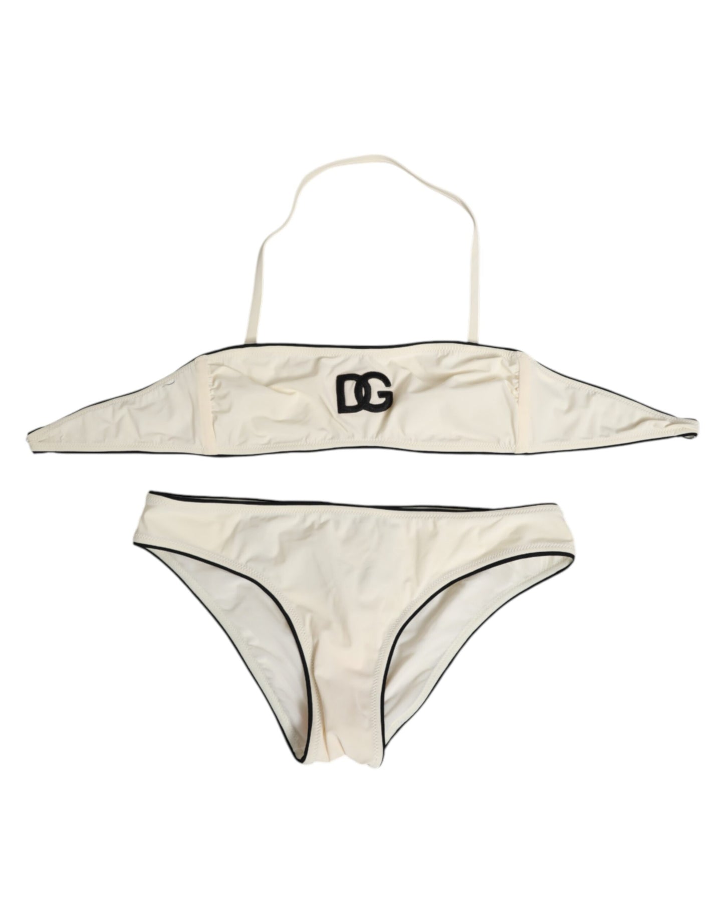 Dolce & Gabbana Band Bikini – Beige Logo Tweedelige Set