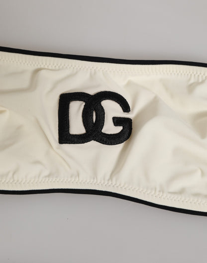 Dolce & Gabbana Band Bikini – Beige Logo Tweedelige Set