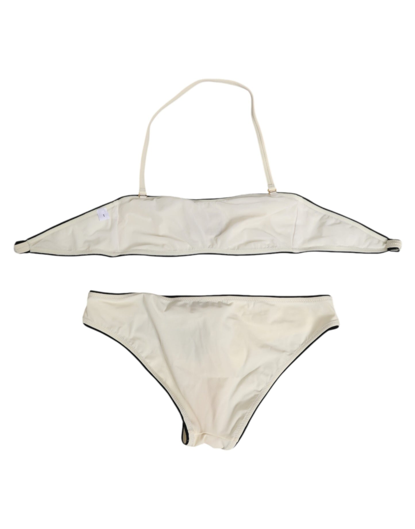 Dolce & Gabbana Band Bikini – Beige Logo Tweedelige Set
