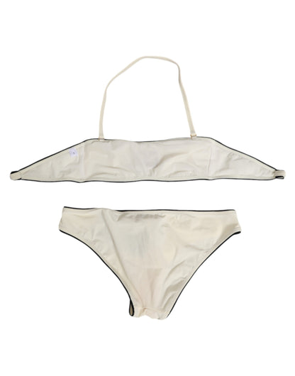 Dolce & Gabbana Band Bikini – Beige Logo Tweedelige Set
