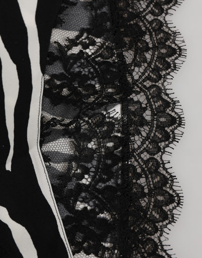 Dolce & Gabbana Hoge Taille Zijde Ondergoed – Zwart Zebra