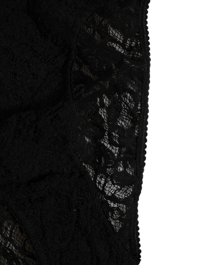 Dolce & Gabbana Nylon Slip Brief Zwart Elegant Sheer Pasvorm