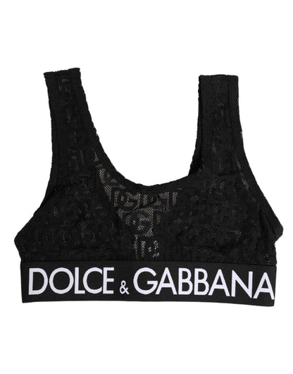 Dolce & Gabbana Black DG Mania Stretch Lace Brassiere Underwear
