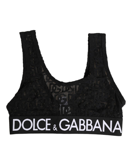 Dolce & Gabbana DG Mania Stretch Lace Bralette Zwart M