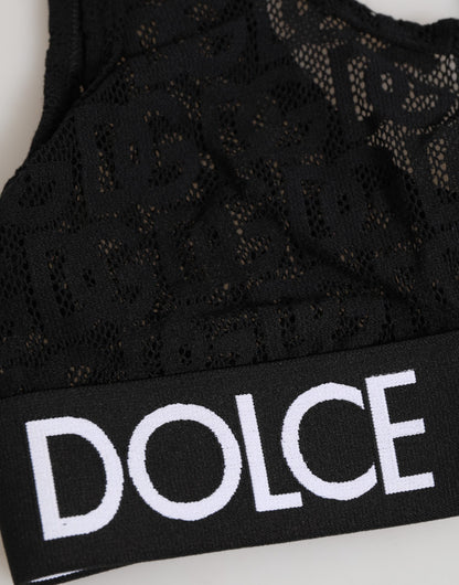 Dolce & Gabbana DG Mania Stretch Lace Bralette Zwart M