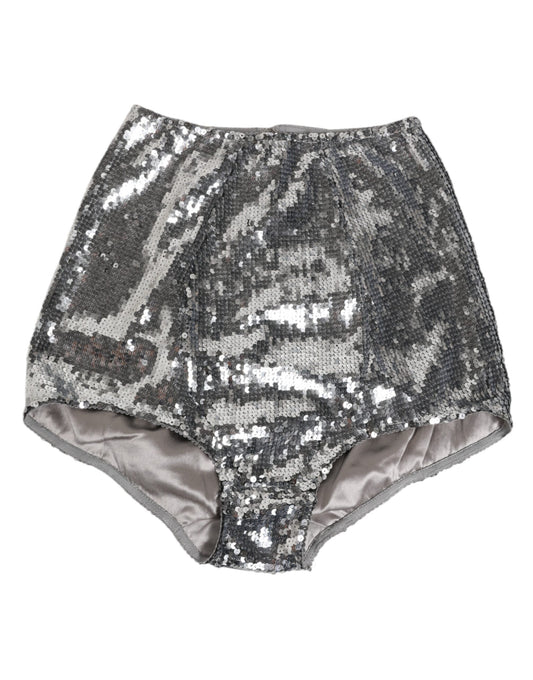 Dolce & Gabbana High Brief Girdle Panty Nylon Sequin Zilver