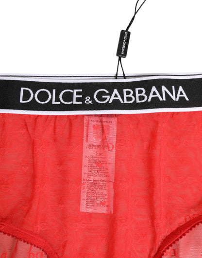 Dolce & Gabbana Brief Panty Nylon Ondergoed Rood Luxe