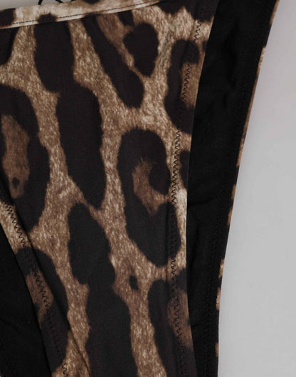 Dolce & Gabbana Driehoekige Tanga Panty Bruine Luipaardprint