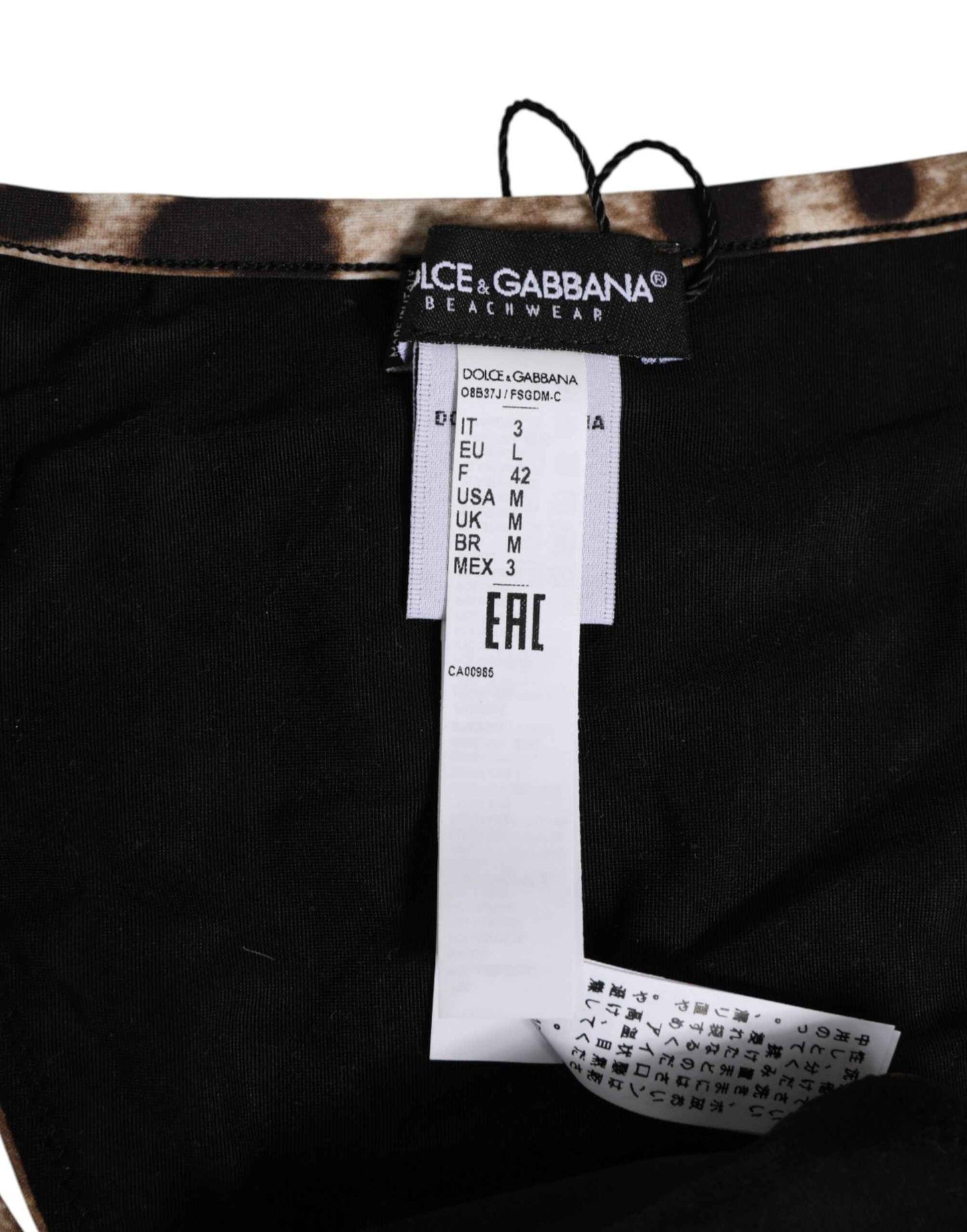 Dolce & Gabbana Driehoekige Tanga Panty Bruine Luipaardprint