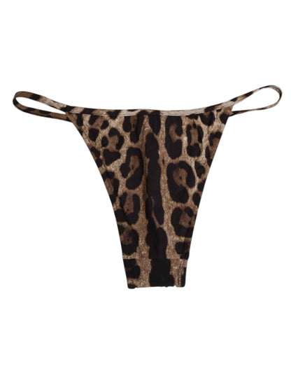Dolce & Gabbana Driehoekige Tanga Panty Bruine Luipaardprint