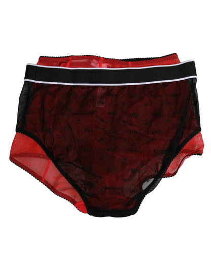 Dolce & Gabbana Nylon Hoge Taille Girdle Zwart/Rood