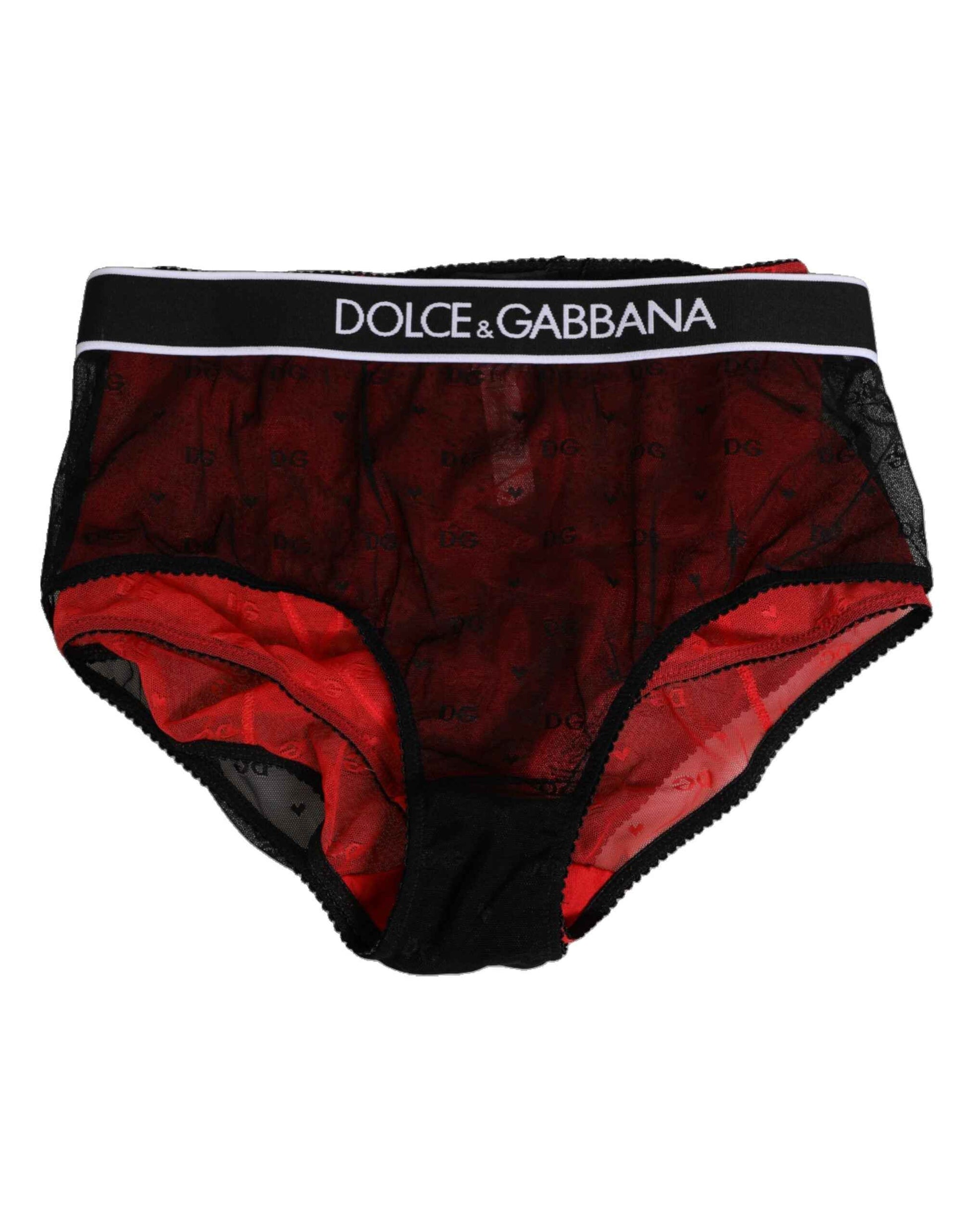 Dolce & Gabbana Nylon Hoge Taille Girdle Zwart/Rood