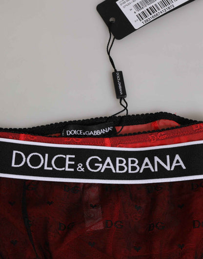 Dolce & Gabbana Nylon Hoge Taille Girdle Zwart/Rood