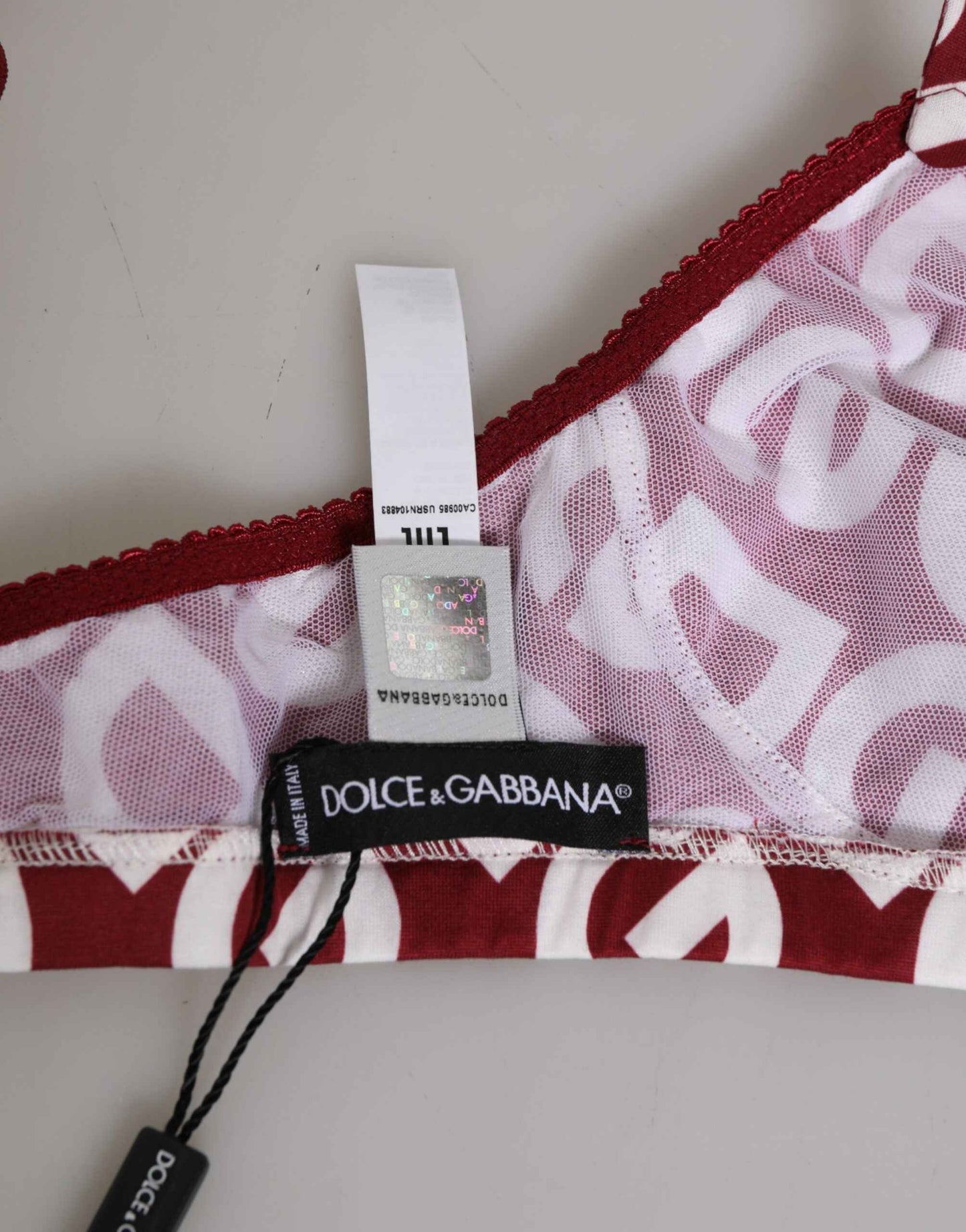 Dolce & Gabbana Soft Cup Bh Logo Mania Rood Wit Ondergoed