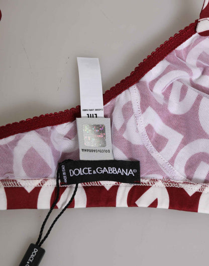 Dolce & Gabbana Soft Cup Bh Logo Mania Rood Wit Ondergoed