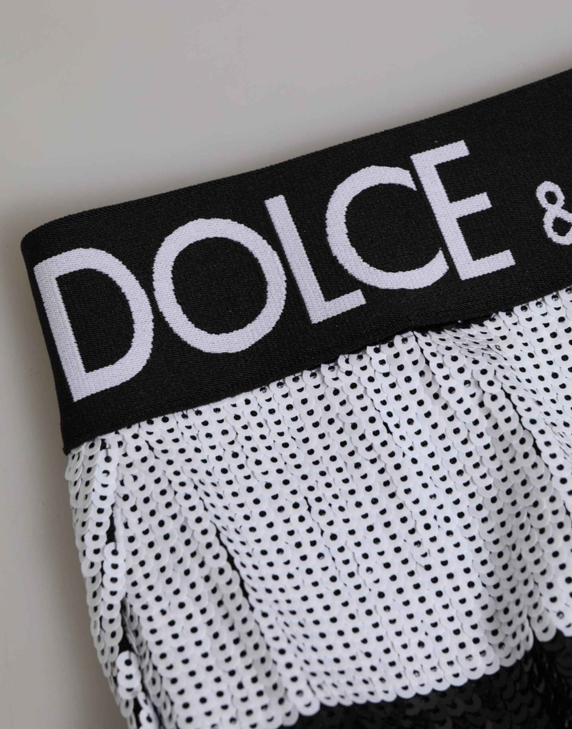 Dolce & Gabbana Pailletten Hoge Taille Slip - Zwart/Wit