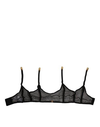 Dolce & Gabbana Garter Kant Nylon Lingerie Elegant - Zwart