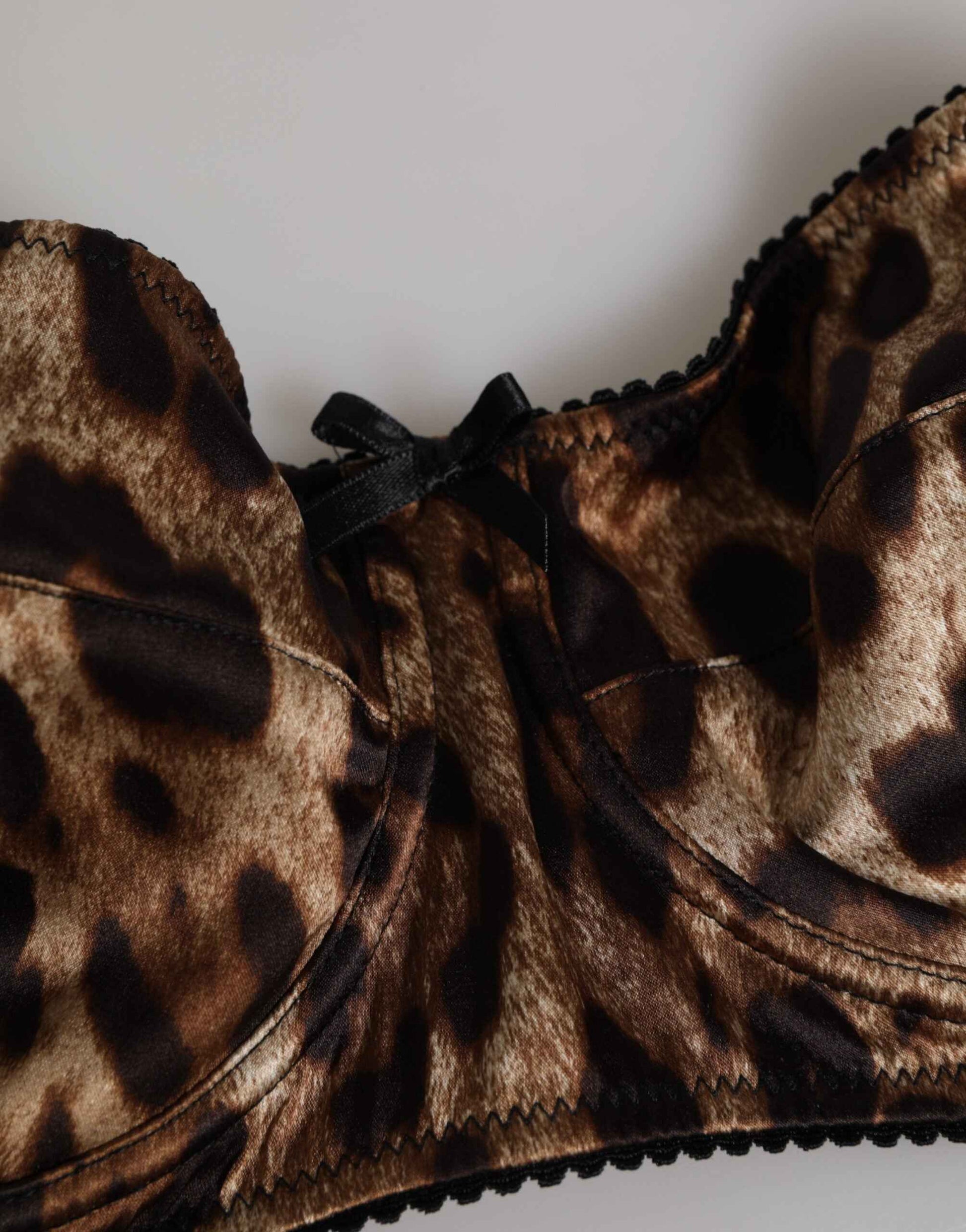 Dolce Gabbana Balconette BH Zijde Lingerie Bruin Luipaard